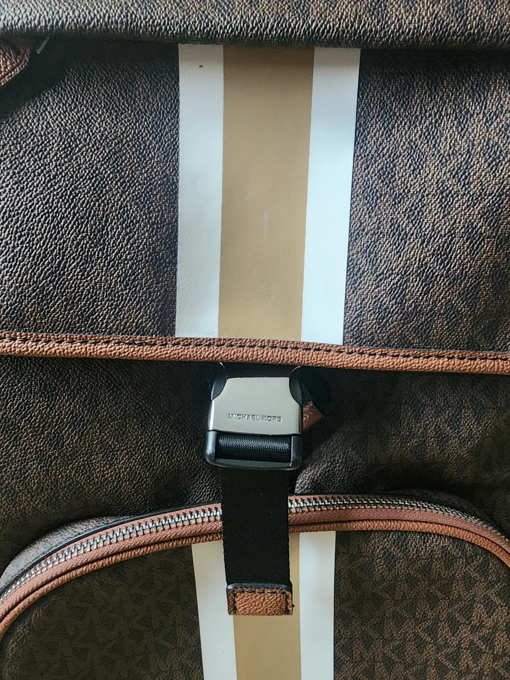 Michael Kors Brown Signature Stripe Men's Backpack